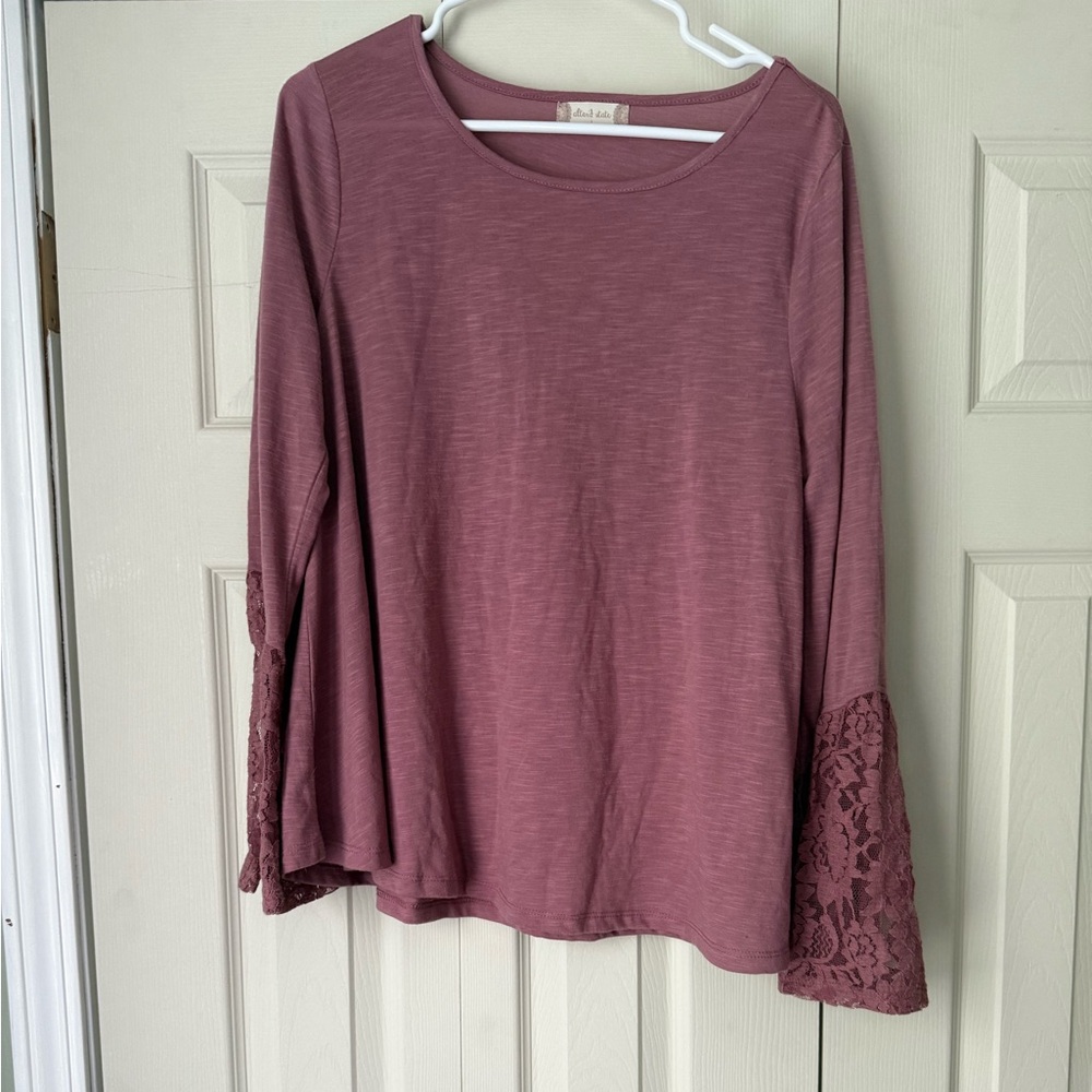 Altar'd State Pink Bell Sleeve Blouse